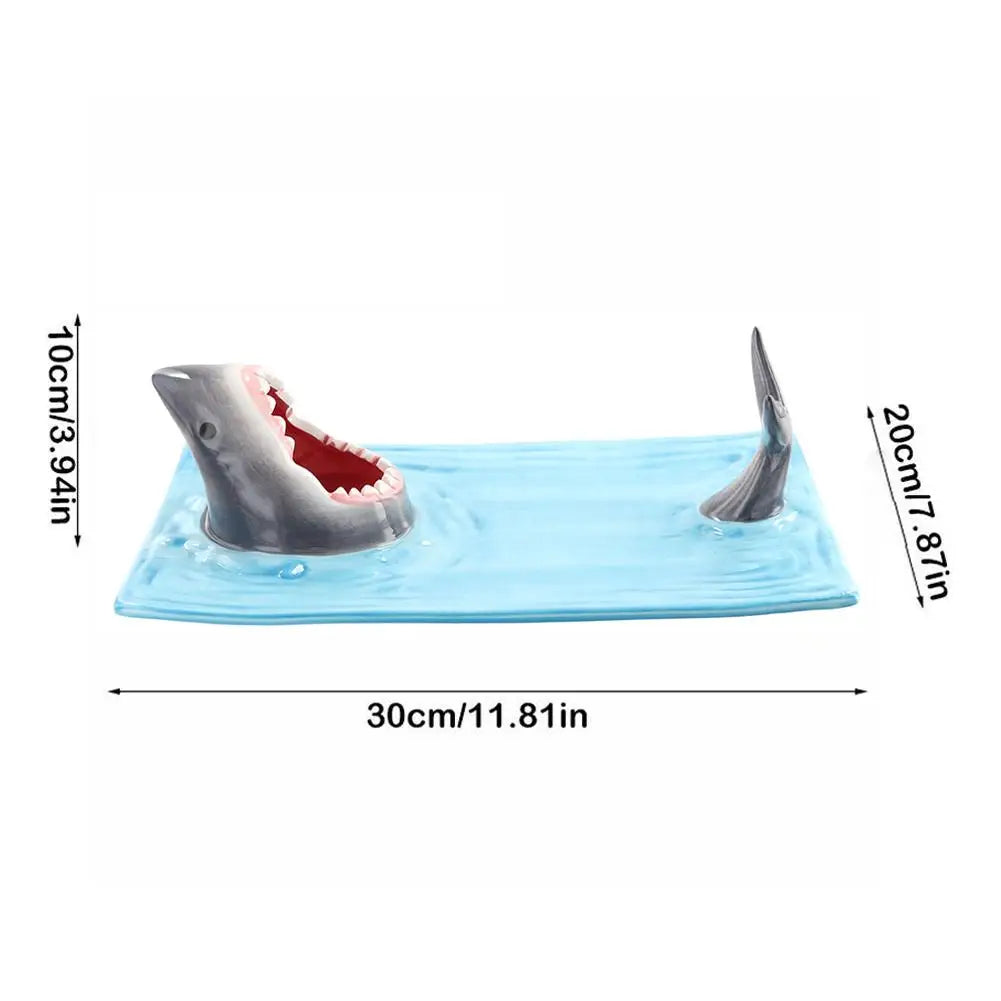 Japanese Internet Celebrity Seaside Shark Ceramic Plate Kitchen Beautiful Decoration Plate Dumpling Tableware Plate