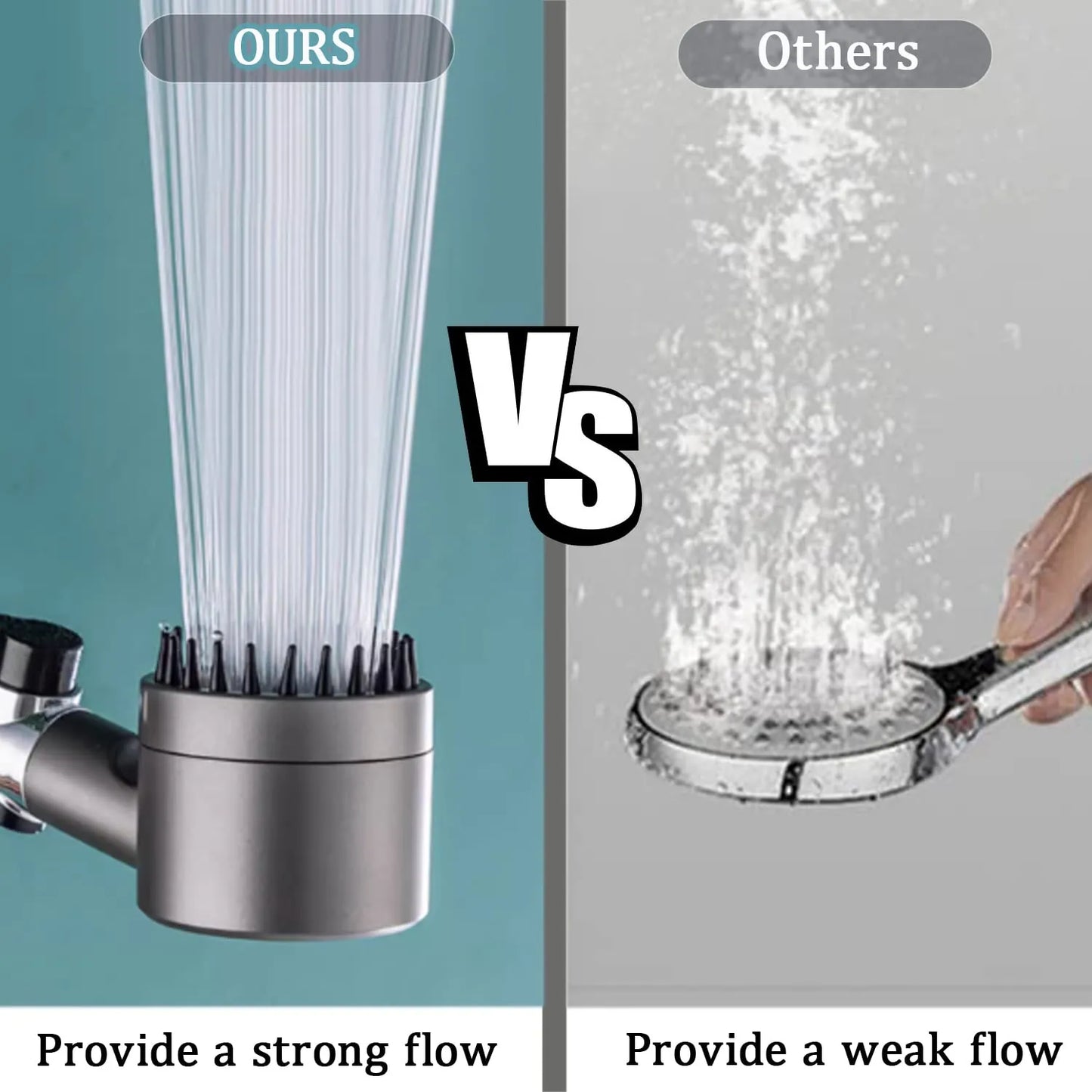 High Pressure Shower Head New Style 3 Modes Adjustable Water Saving One-key Stop Water Massage Nozzel Bathroom Accessories