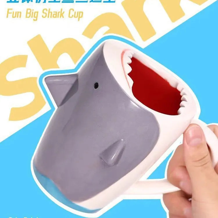 Shark Fruit Bowl for Kitchen Counter Decorative Bowls for Home Decor Handmade Ceramic Snack Candy Soup Salad Serving Bowls