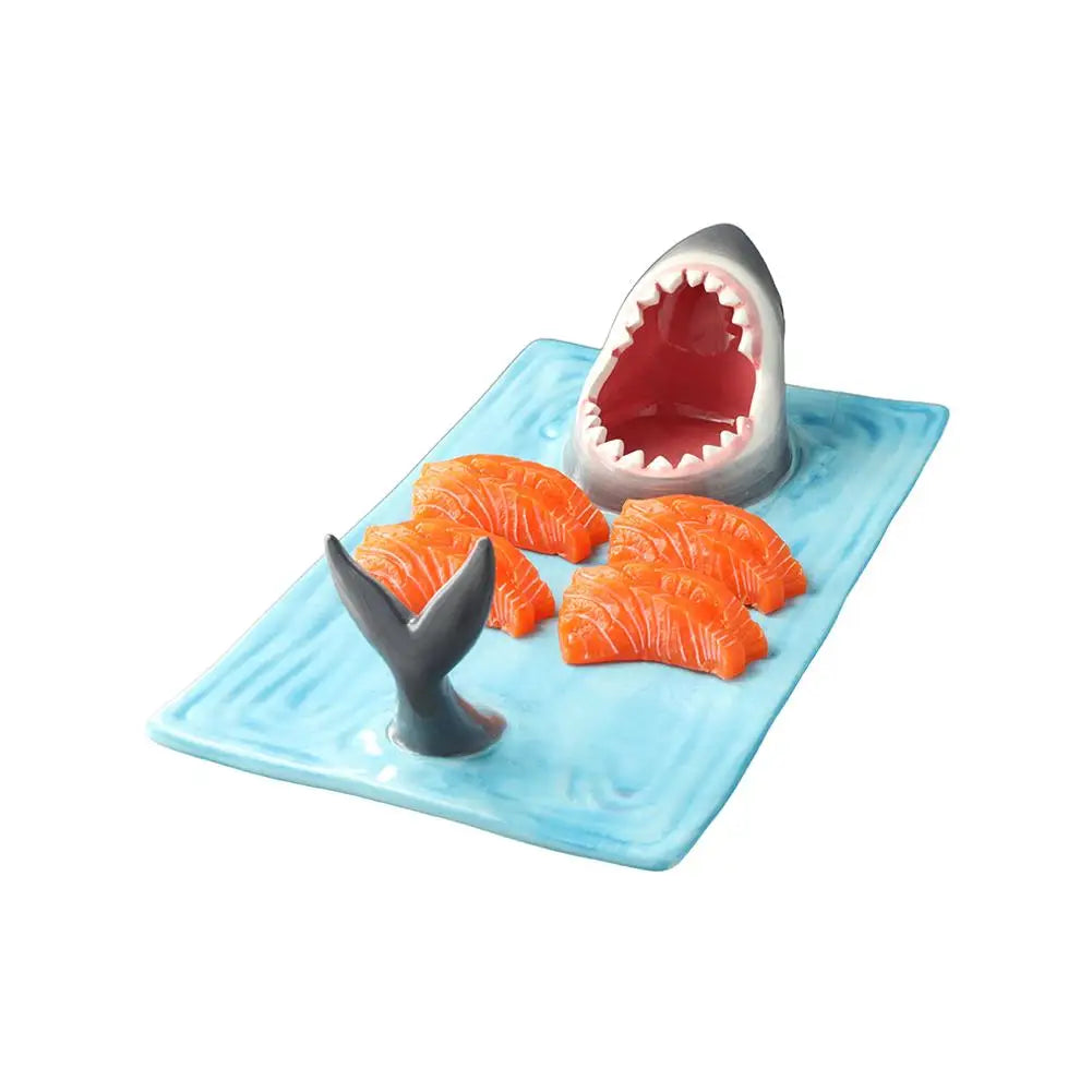 Japanese Internet Celebrity Seaside Shark Ceramic Plate Kitchen Beautiful Decoration Plate Dumpling Tableware Plate
