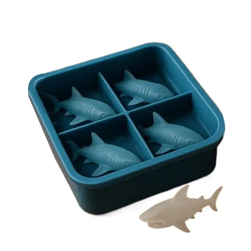3D Shark Ice Mold Silicone Ice Cubes Molds Reusable Ice Cubes Molds Homemade Barware Easy Release