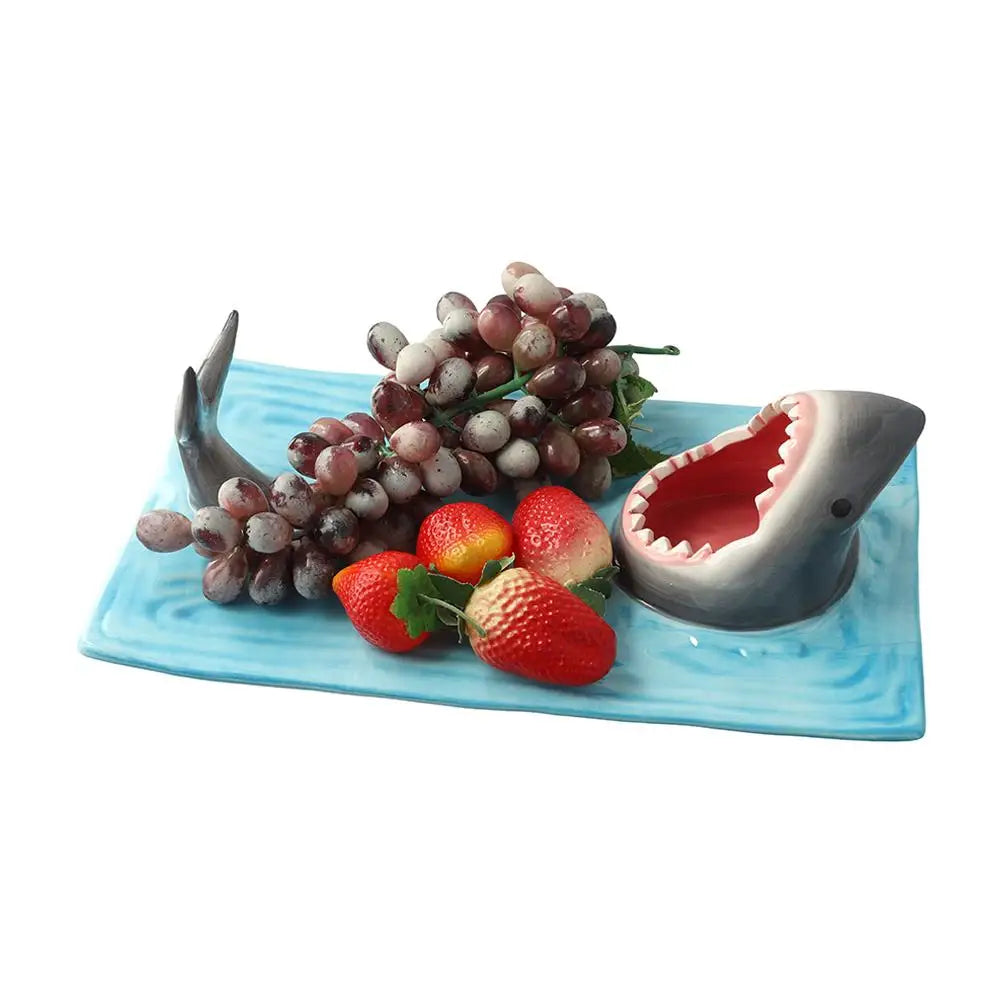 Japanese Internet Celebrity Seaside Shark Ceramic Plate Kitchen Beautiful Decoration Plate Dumpling Tableware Plate