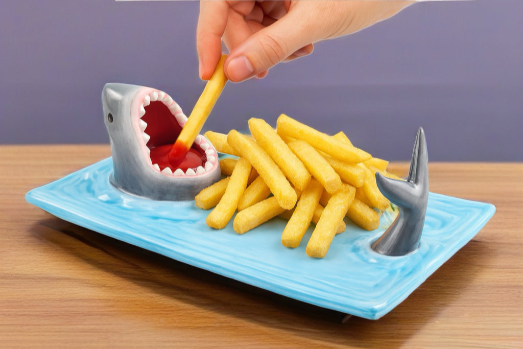 Japanese Internet Celebrity Seaside Shark Ceramic Plate Kitchen Beautiful Decoration Plate  Dumpling Tableware Plate