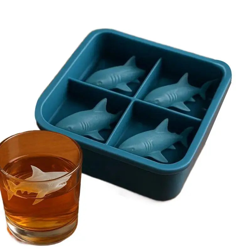 3D Shark Ice Mold Silicone Ice Cubes Molds Reusable Ice Cubes Molds Homemade Barware Easy Release