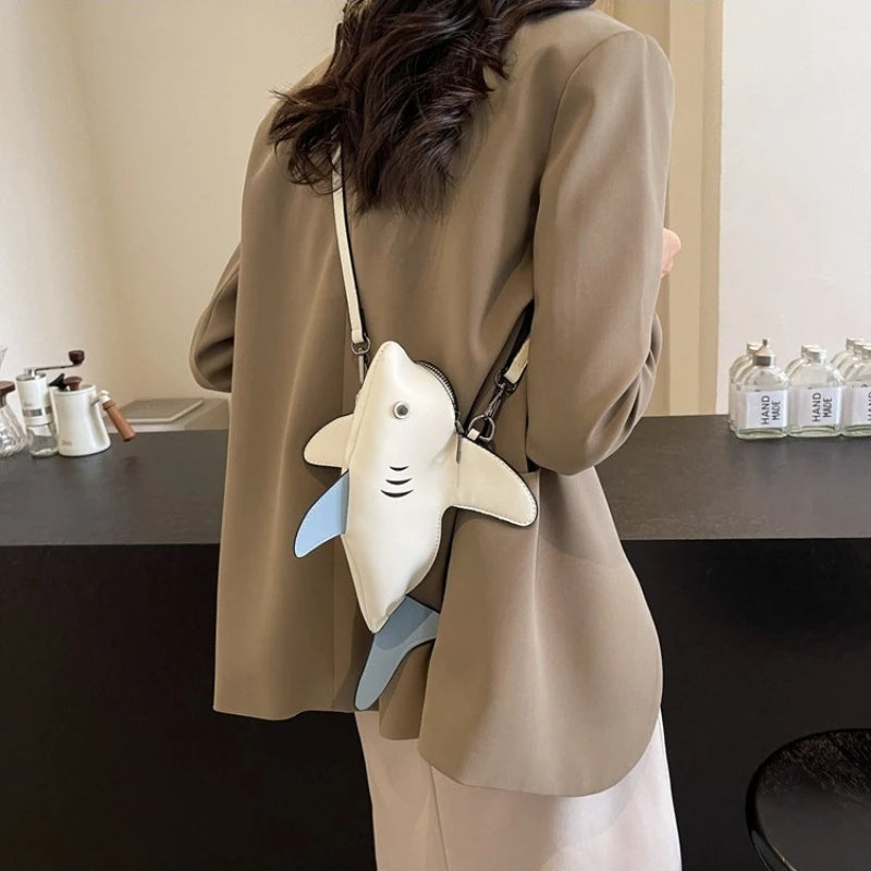 Cartoon Crossbody Bags for Women Cute Shark Women Shoulder Bag Creative Purse and Handbags Сумка Женская Bolsos De Mujer Sac