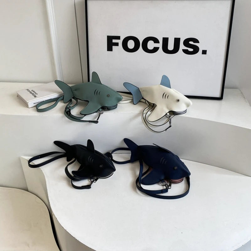 Cartoon Crossbody Bags for Women Cute Shark Women Shoulder Bag Creative Purse and Handbags Сумка Женская Bolsos De Mujer Sac